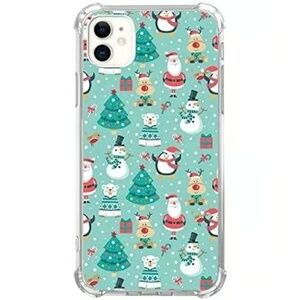 Chic Winter-Themed iPhone 11 Case - Cute Reindeer & Snowmen Design for Girls